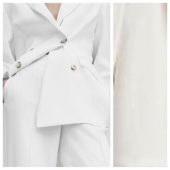 NWT. Massimo Dutti White Double-Breasted Blazer. Size 10. - Picture 3 of 12